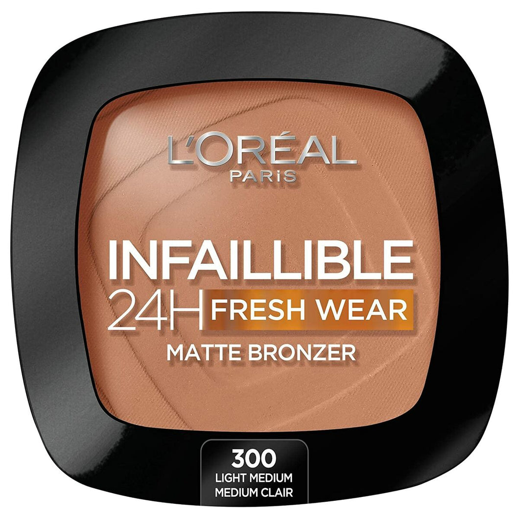 Poudres bronzantes compactes L'Oreal Make Up Infaillible 300-light medium pale moyen 24 hours (9 g)