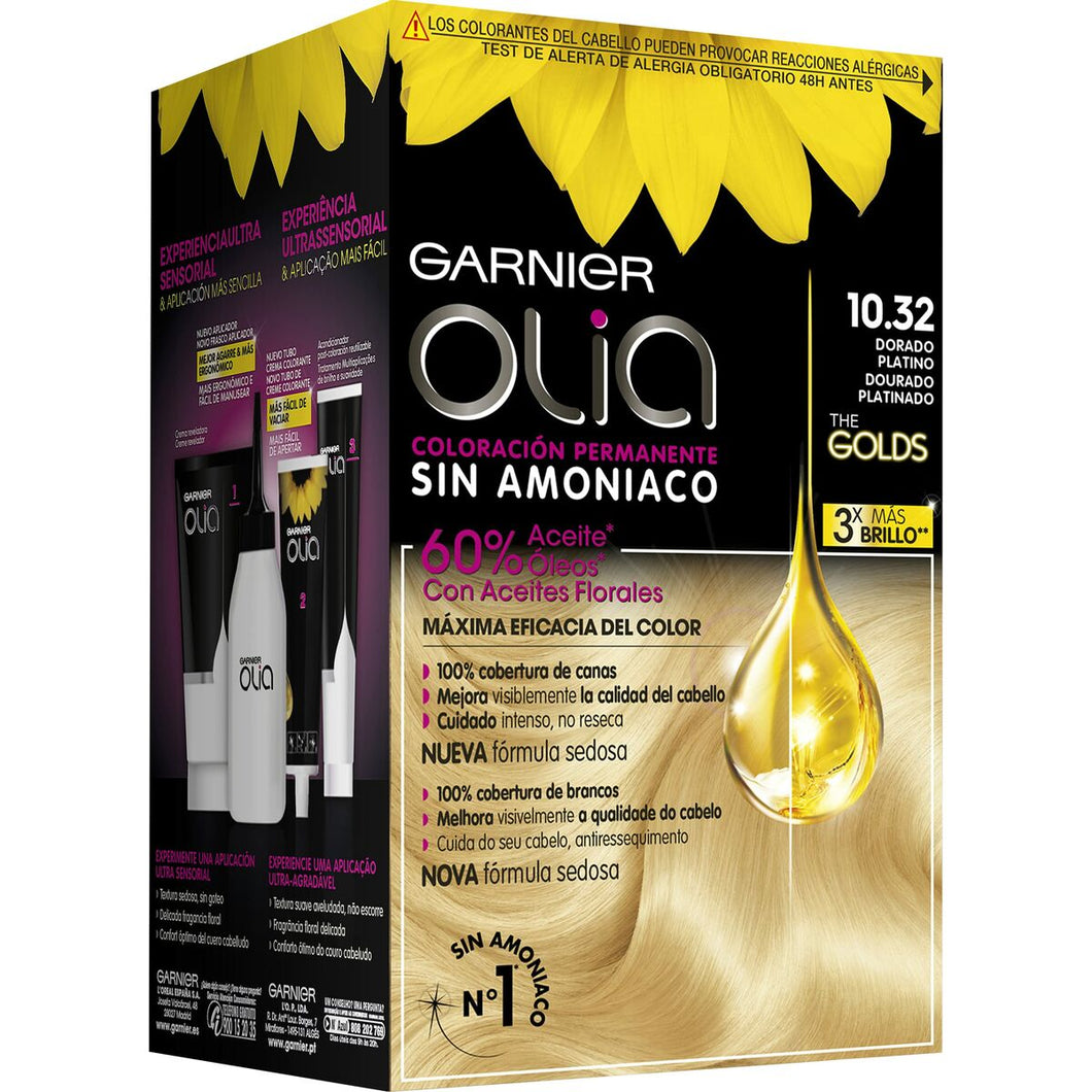 Dye No Ammonia Garnier Olia 10,32 - Dorado platino (54 ml)