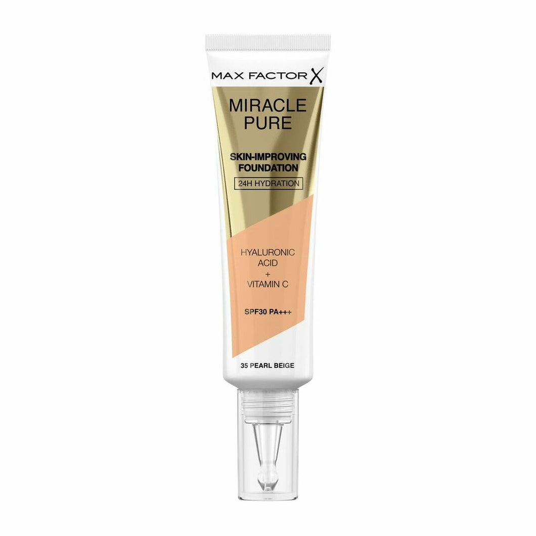 Vloeibare make-upbasis Max Factor Miracle Pure 35-parelbeige SPF 30 (30 ml)