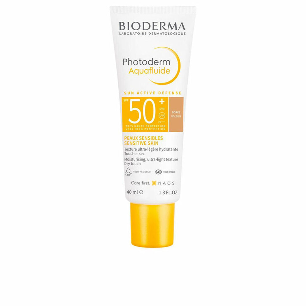 Zonbescherming met kleur Bioderma Photoderm Aquafluide Golden SPF 50+ (40 ml)