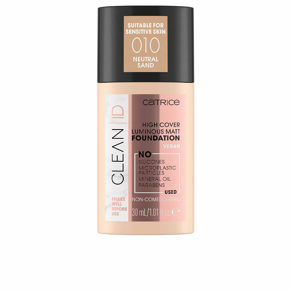 Crème Make-up Base Catrice Clean ID High Cover Luminous Matt 010-neutral sand (30 ml)