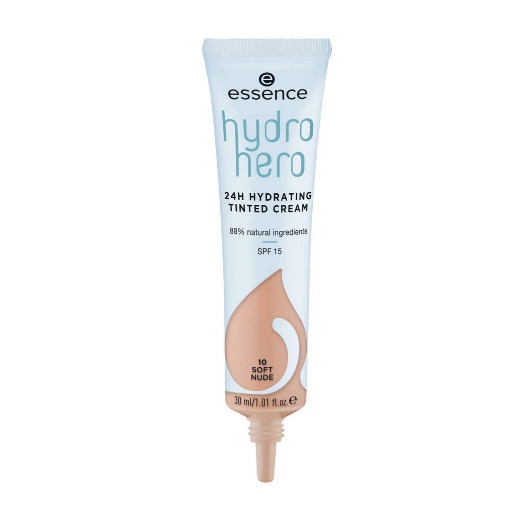 Hydraterende Crème met Colour Essence Hydro Hero 10-soft nude SPF 15 (30 ml)