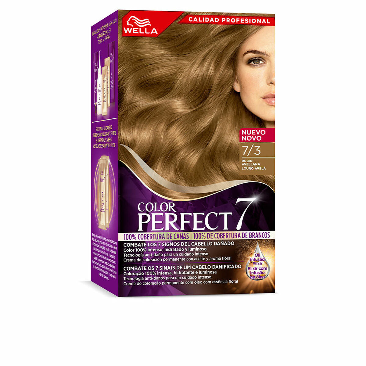 Permanente Kleurstof Wella Color Perfect 7 Nº 7/3 Grijs Haar Hazelnootblond 60 ml