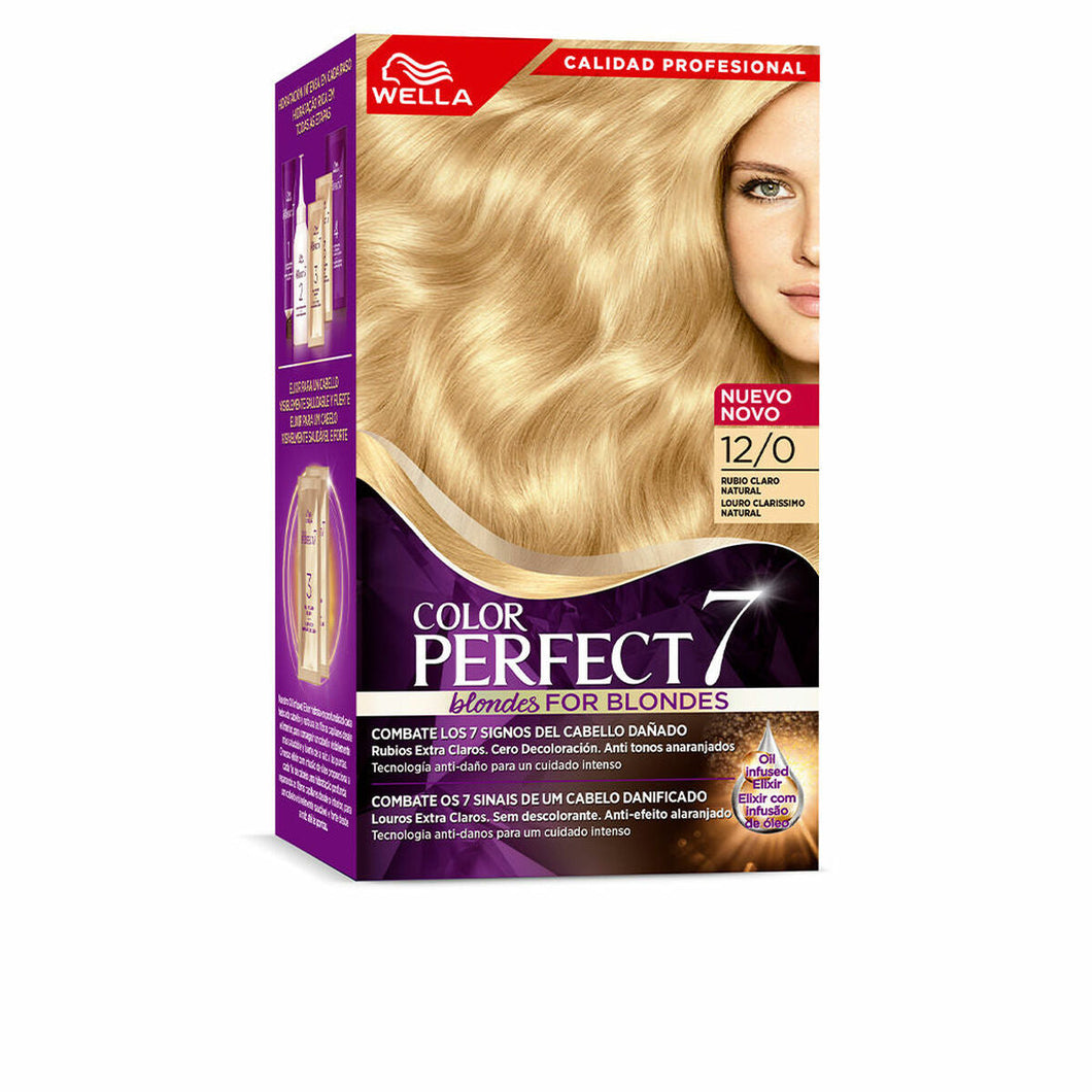 Coloration Permanente Wella Color Perfect 7 Nº 12/0 Cheveux Gris Blond Clair 60 ml