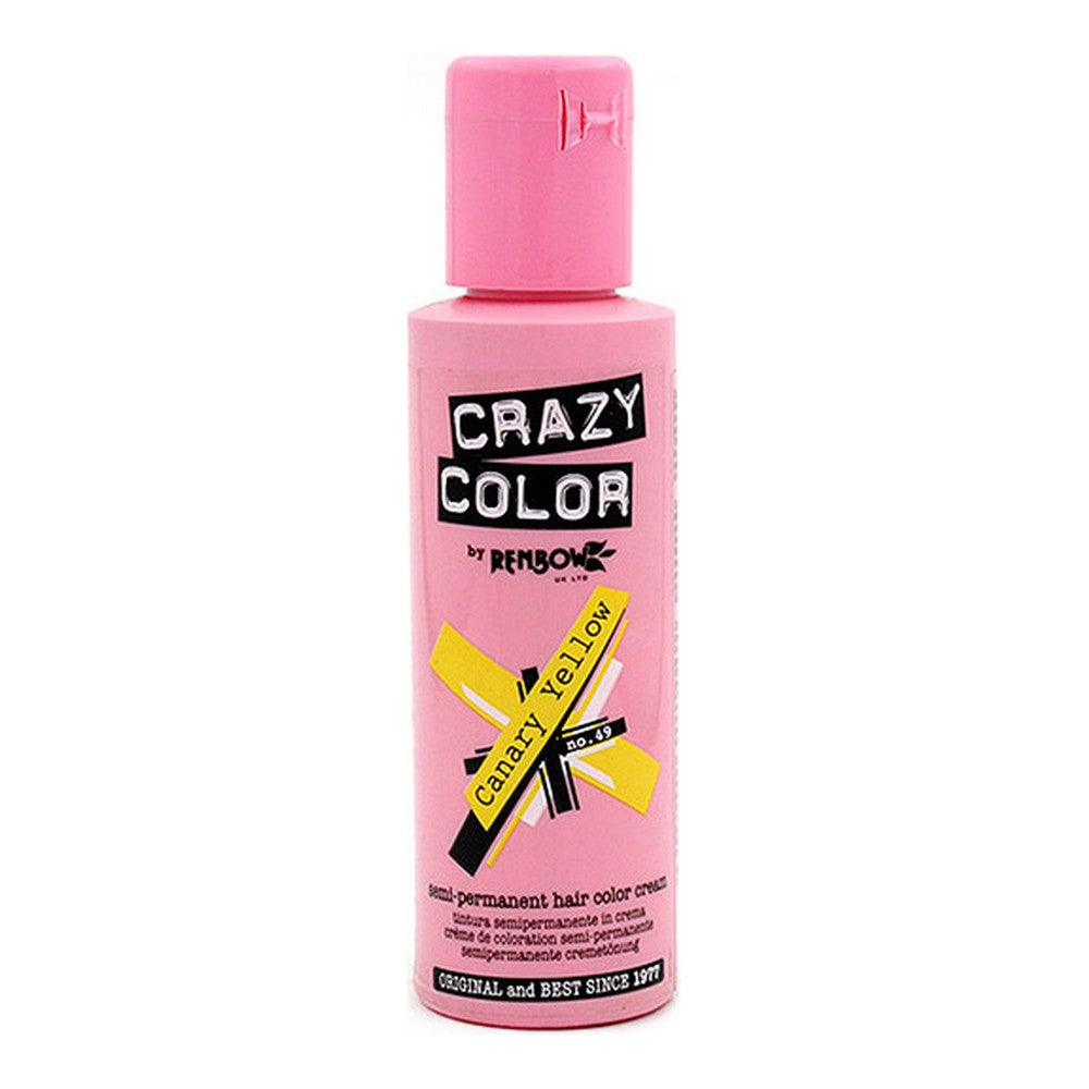 Teinture Semi-Permanente Jaune Canari Crazy Color Nº 49 (100 ml)