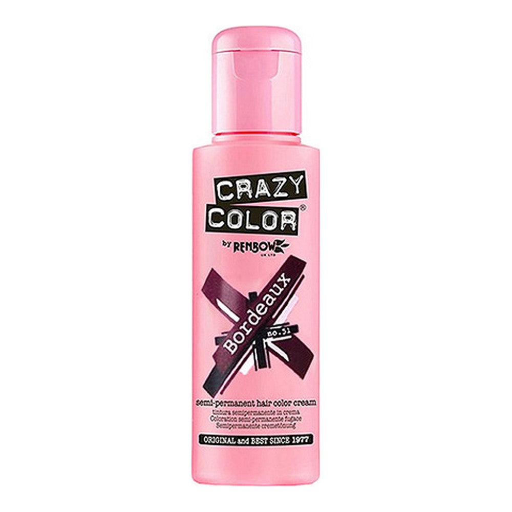 Semi-Permanent Tint Bordeaux Crazy Color Nº 51 (100 ml)