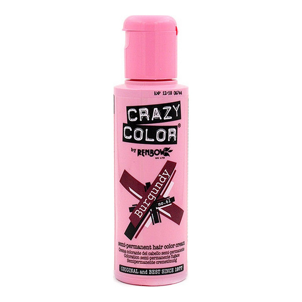 Semi-permanente tint Bourgondië Crazy Color Nº 61 (100 ml)