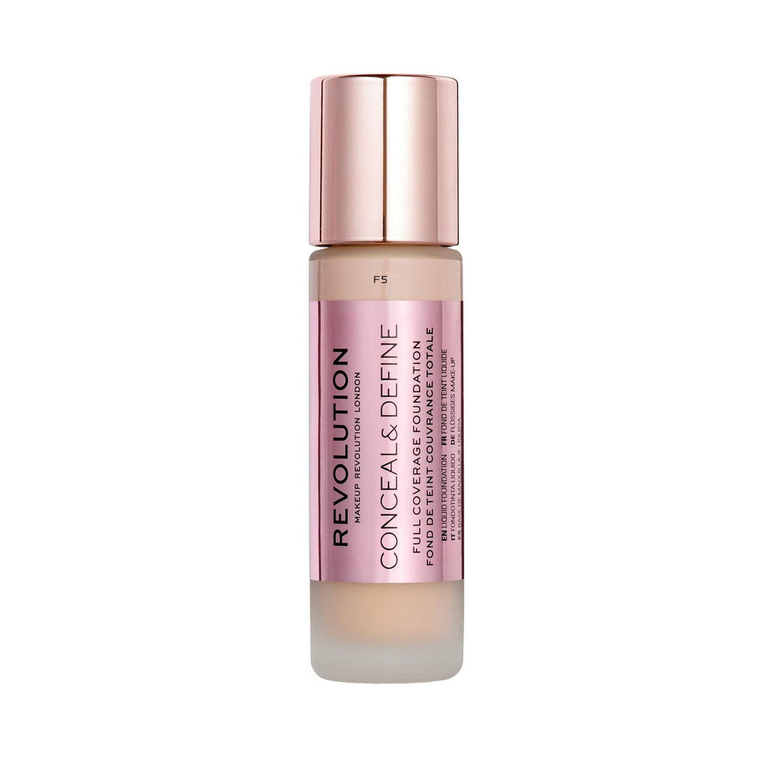 Vloeibare make-upbasis Revolution Make-up Conceal & Define Nº F5 (23 ml)