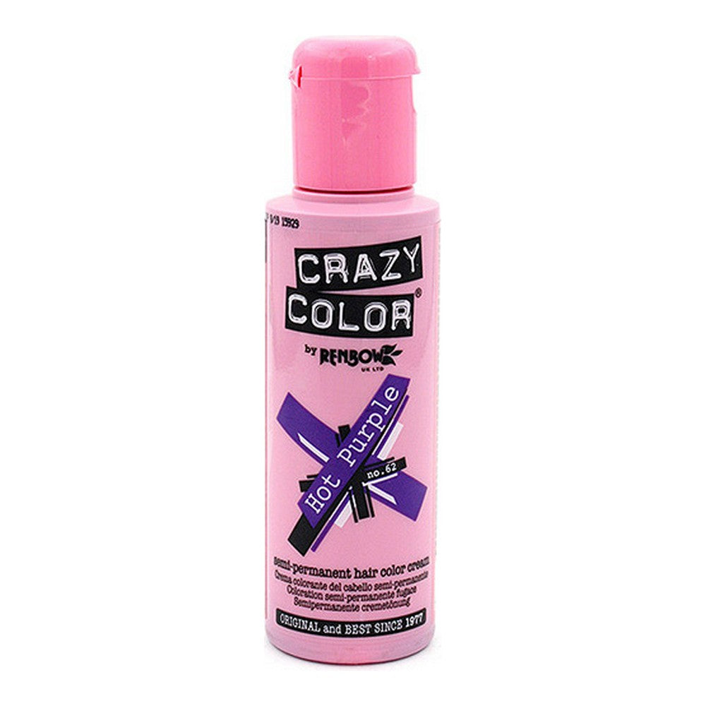 Permanente kleurstof Hot Purple Crazy Color Nº 62 (100 ml) (100 ml)