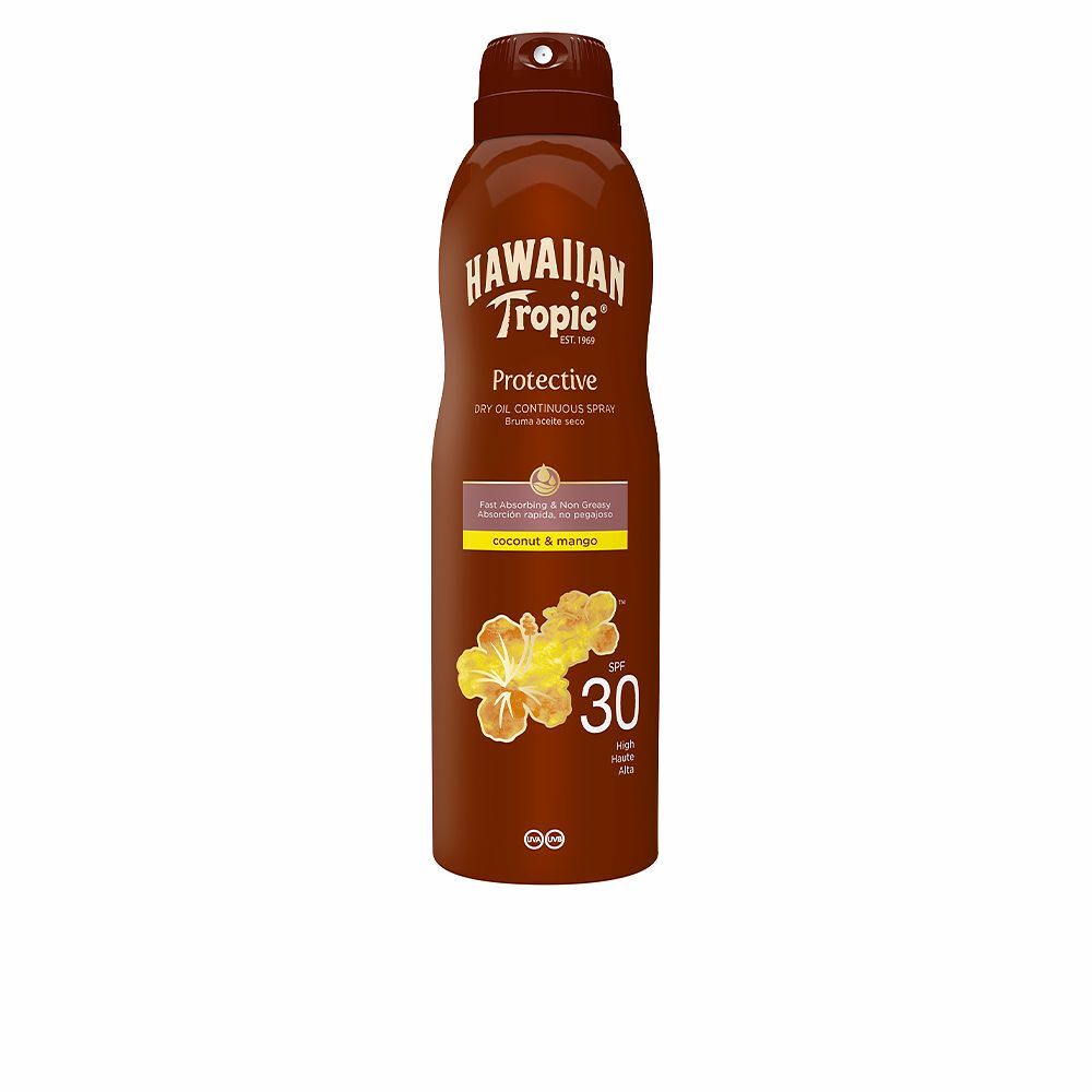 Spray Écran Solaire Hawaiian Tropic SPF 30 Noix de Coco Mangue (180 ml)