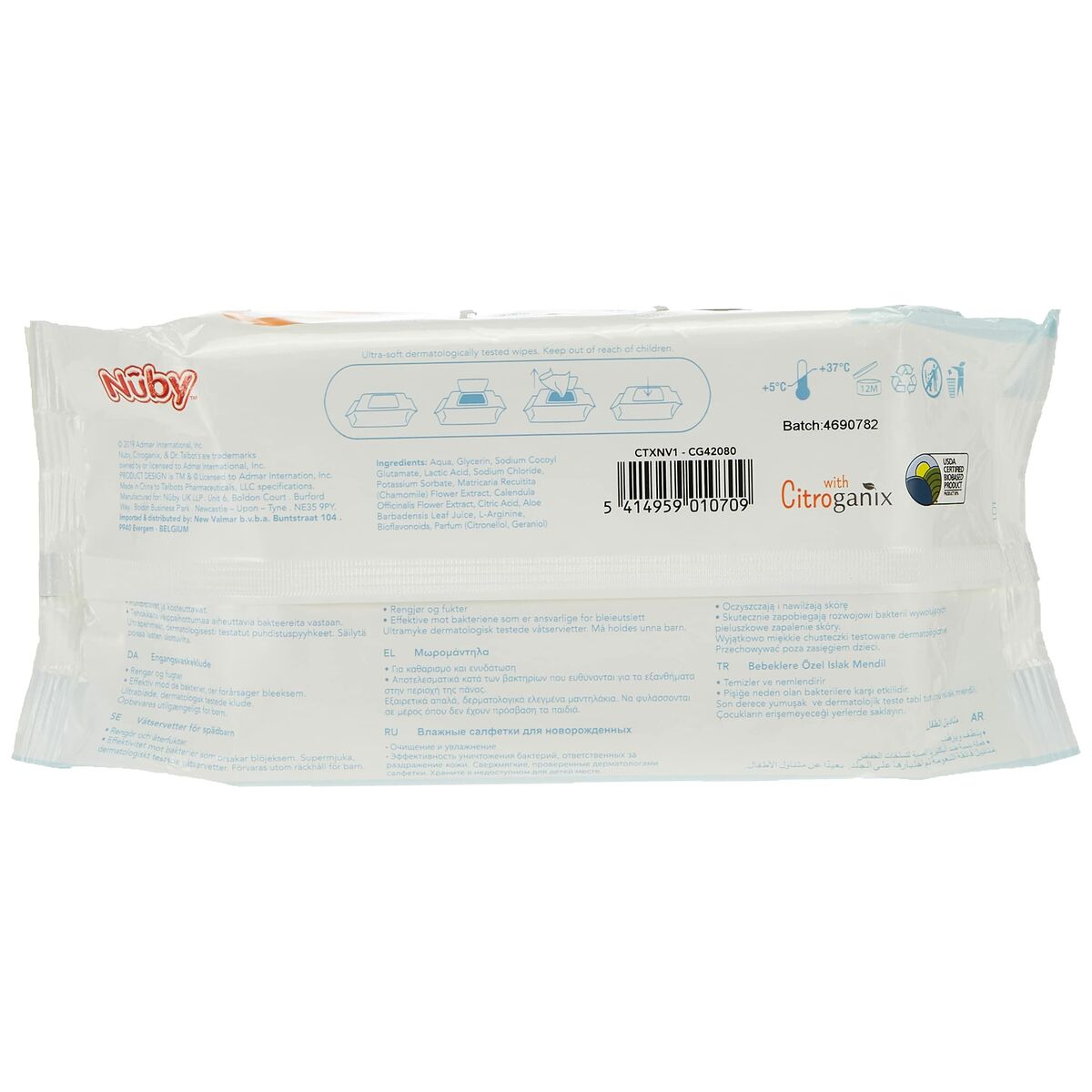 Lingettes Humides Assainissantes Nûby Baby 80 Unités