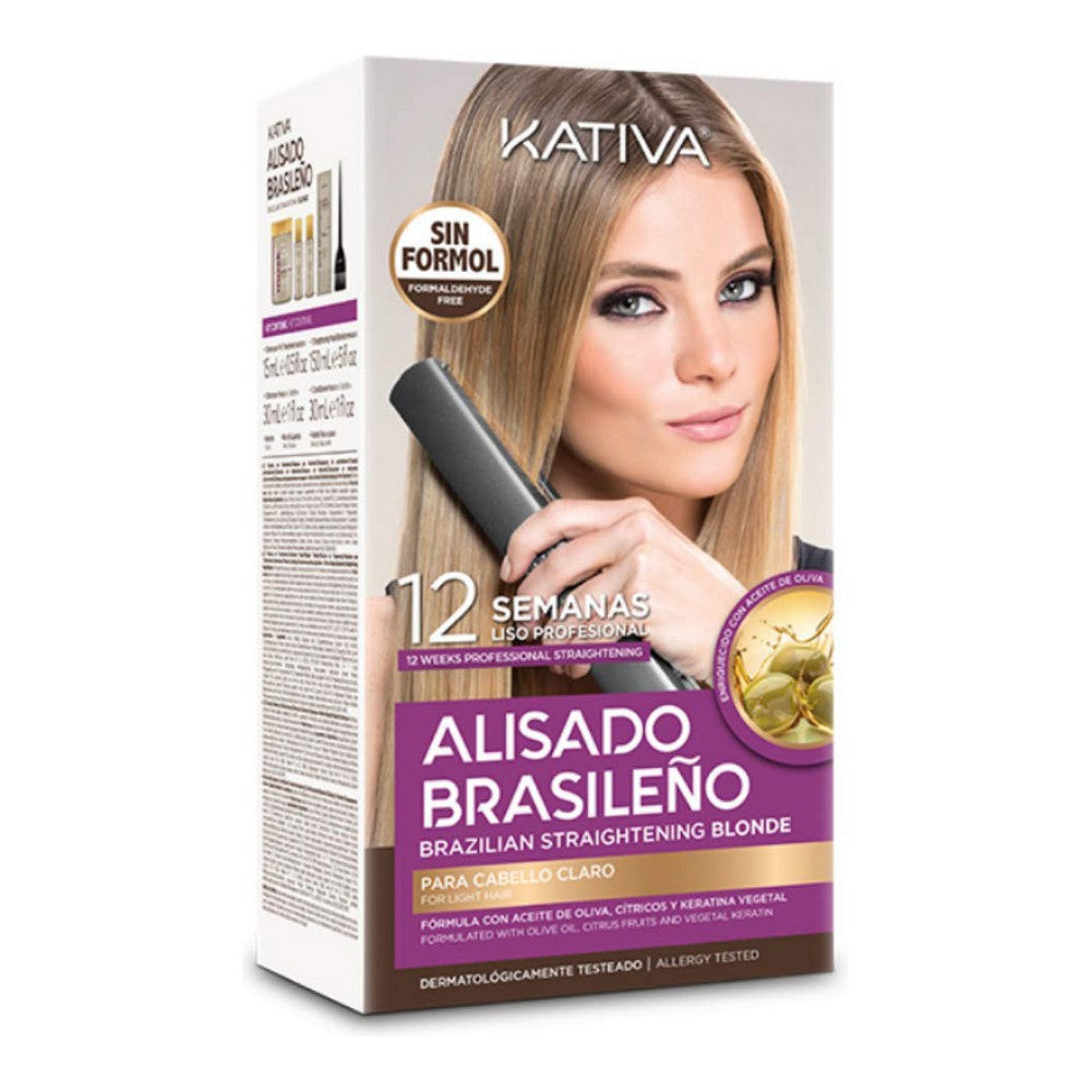 Brazilian Hair Straightener Set Kativa Pro Blonde (6 pcs)