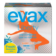 Load image into Gallery viewer, Super Sanitary Pads with Wings Evax Liberty Plus (10 uds)
