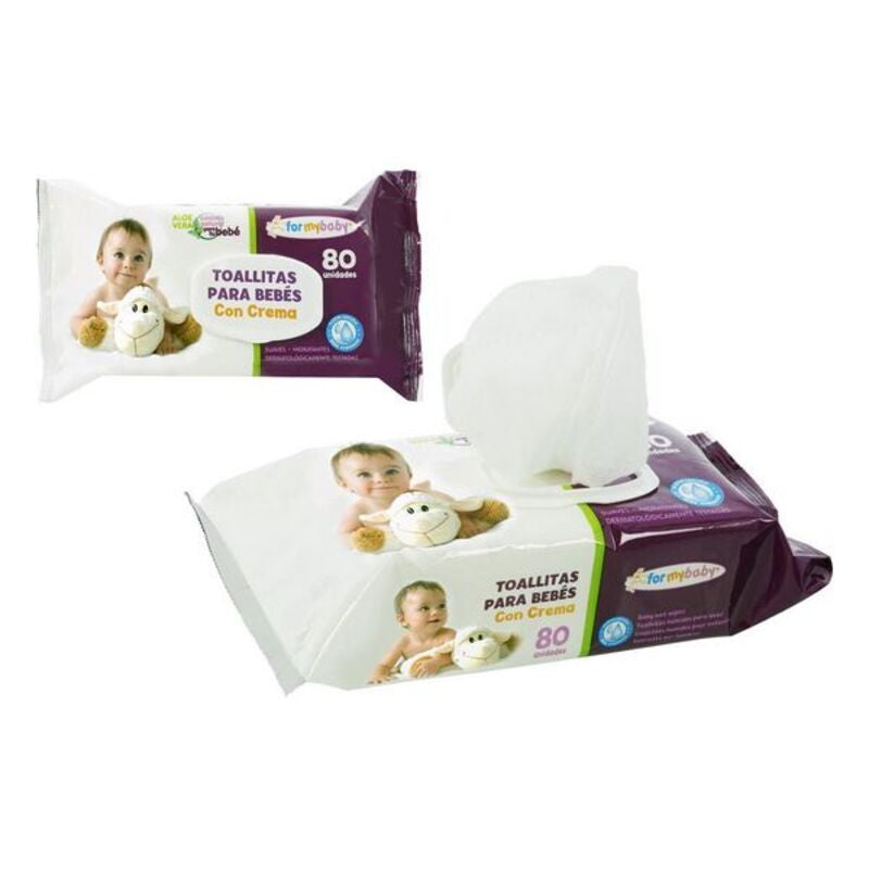 Lingettes humides pour mon bébé à l'aloe vera (80 uds)