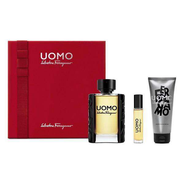 Men's Perfume Set Uomo  Salvatore Ferragamo EDT (3 pcs) - Lindkart