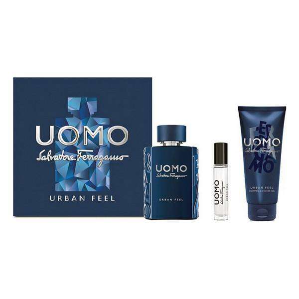 Men's Perfume Set Uomo Urban Feel Salvatore Ferragamo EDT (3 pcs) - Lindkart