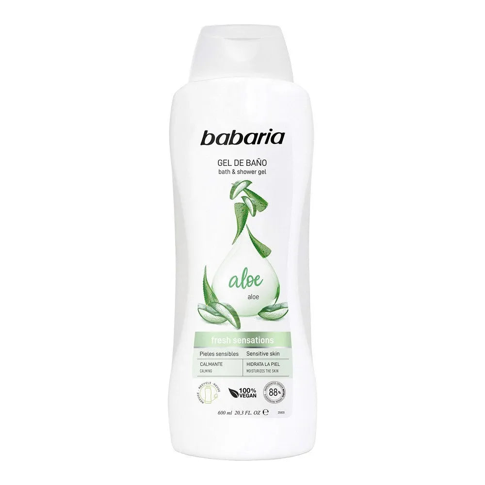 Moisturising Bath Gel with Aloe Vera Babaria Aloe (600 ml)