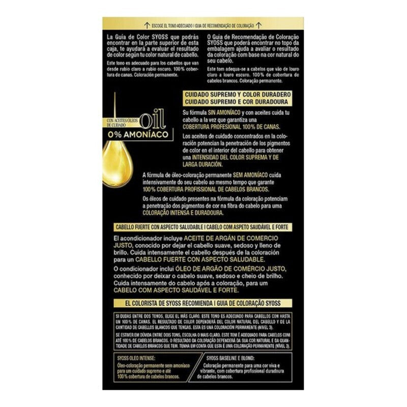 Permanent Dye Olio Intense Syoss Nº 10,00 Bright Blonde