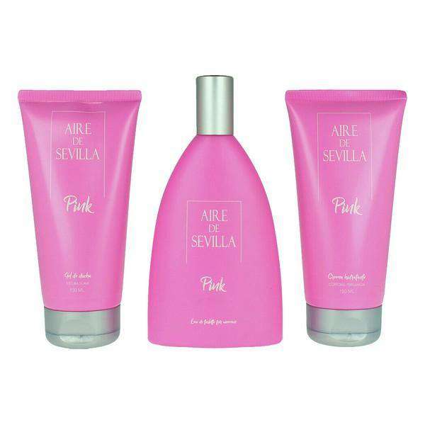 Women's Perfume Set Pink Aire Sevilla EDT (3 pcs) - Lindkart