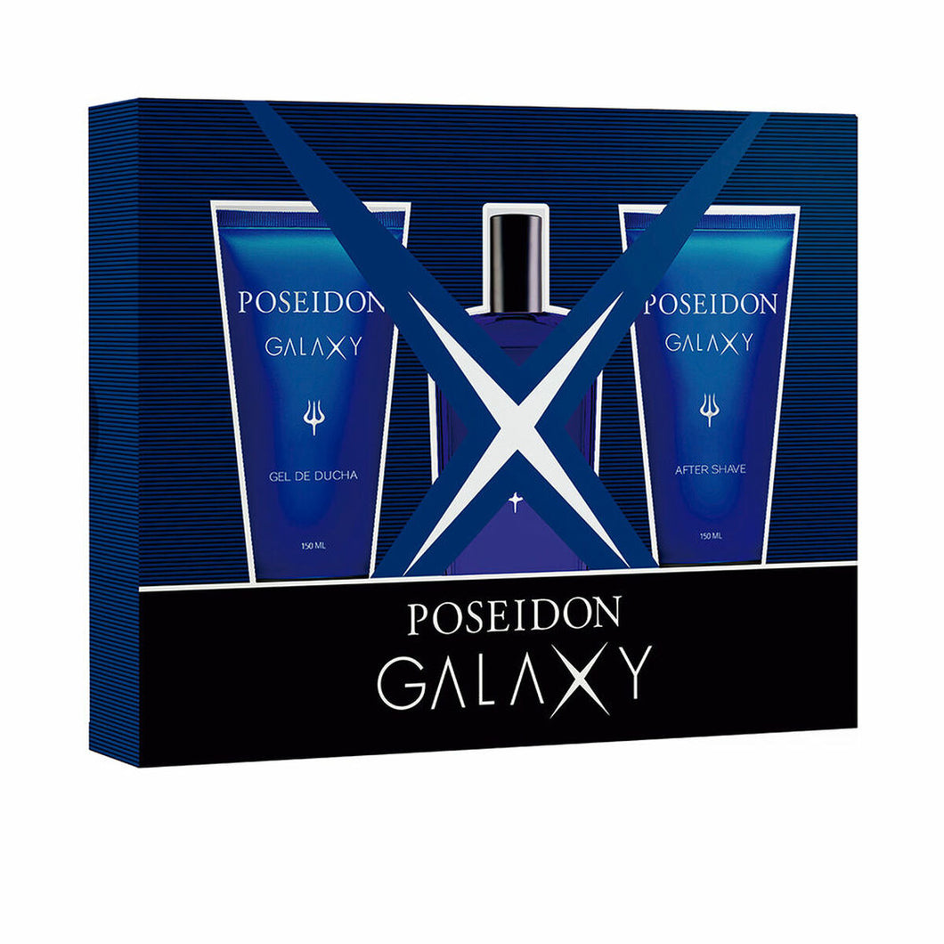 Parfumset voor heren Poseidon Poseidon Galaxy 3 stuks