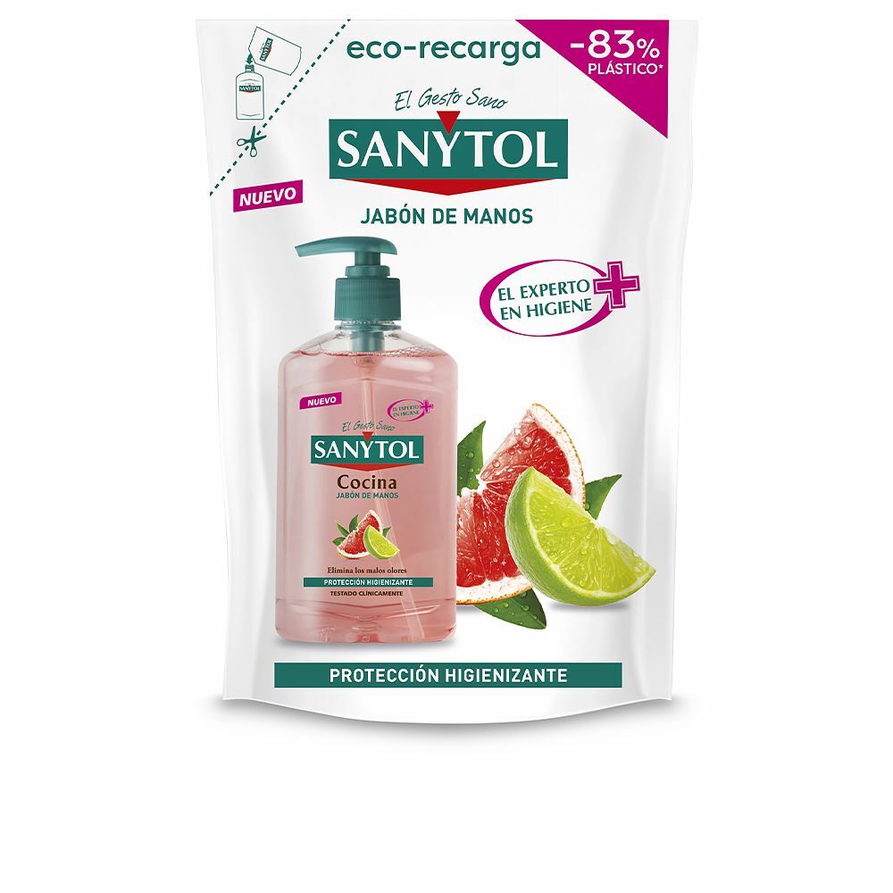 Savon pour les mains avec distributeur et recharge Sanytol Kitchen (200 ml)