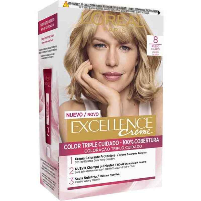 Teinture Permanente Excellence L'Oreal Make Up Blond Clair Nº 8