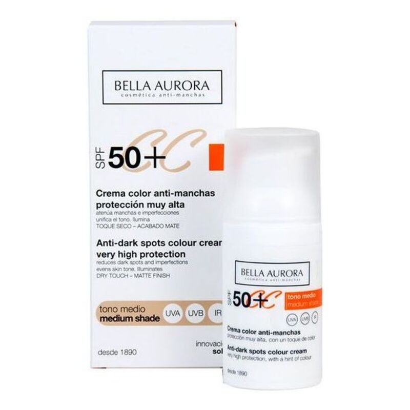 Corrigerende anti-bruine vlekken CC Cream Bella Aurora Medium Tone Spf 50 (30 ml)