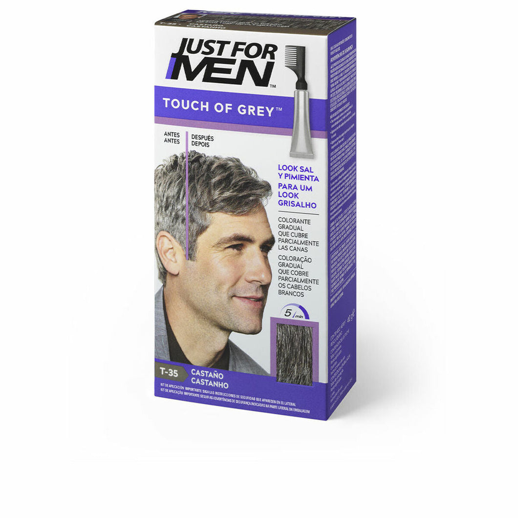 Permanente kleurstof alleen voor mannen Touch of Grey Brown (40 g)