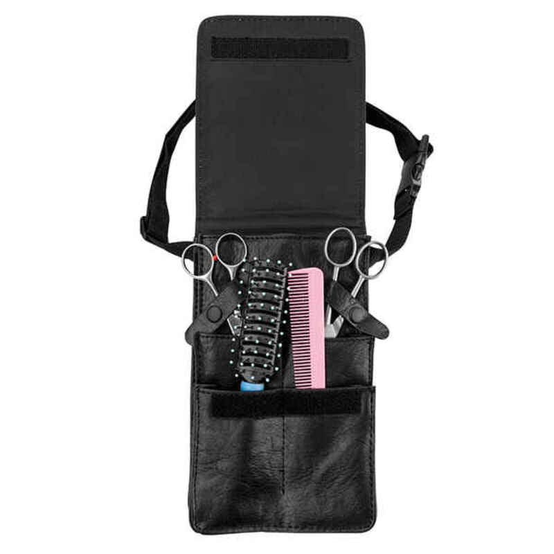 Pochette ceinture Eurostil Polyskin Black Hair and Beauty Ceinture avec outils (135 x 22 cm)