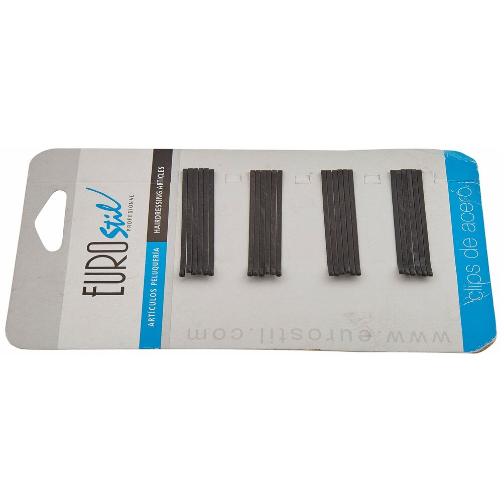 Clips Eurostil 50 mm Zwart (24 stuks)