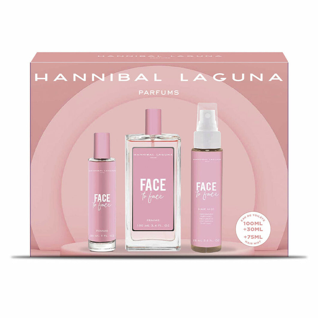 Women's Perfume Set Hannibal Laguna Face To Face 3 Pieces