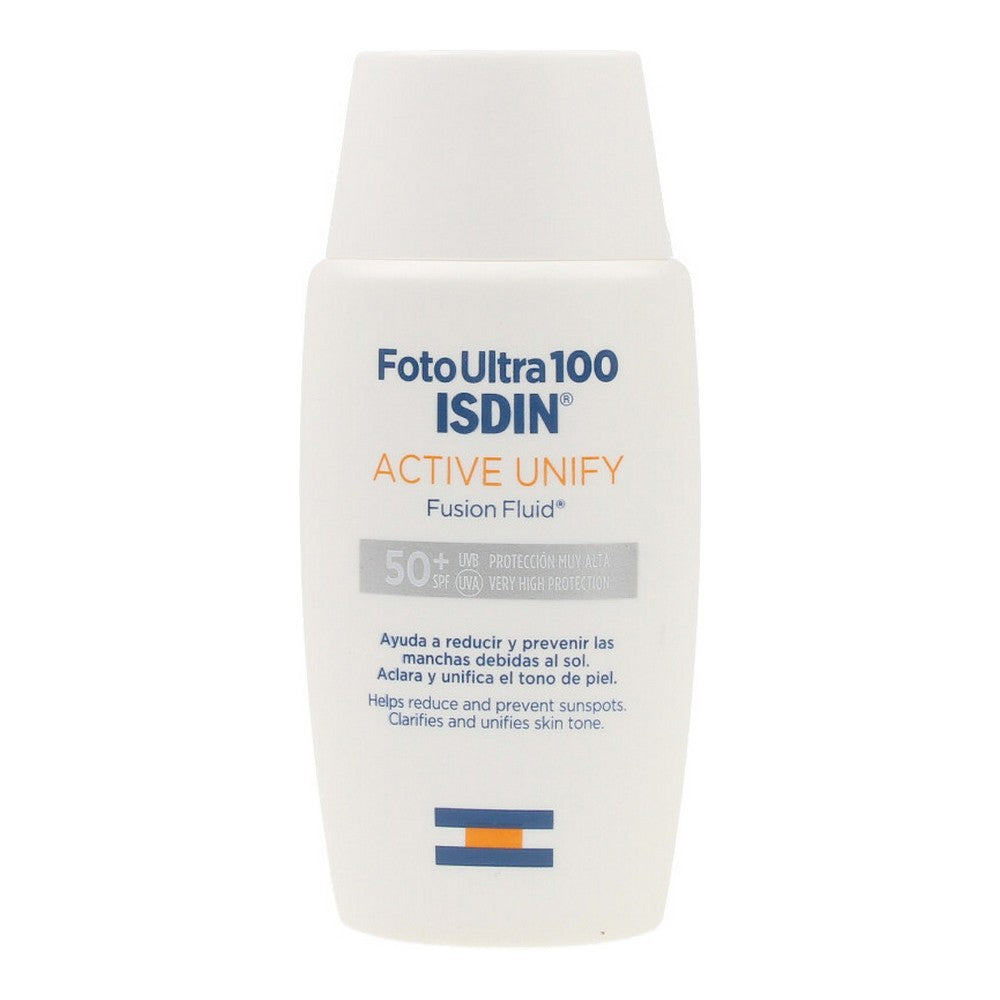 Zonnecrème tegen bruine vlek Foto Ultra 100 Active Unify Isdin Spf 50+ (50 ml)