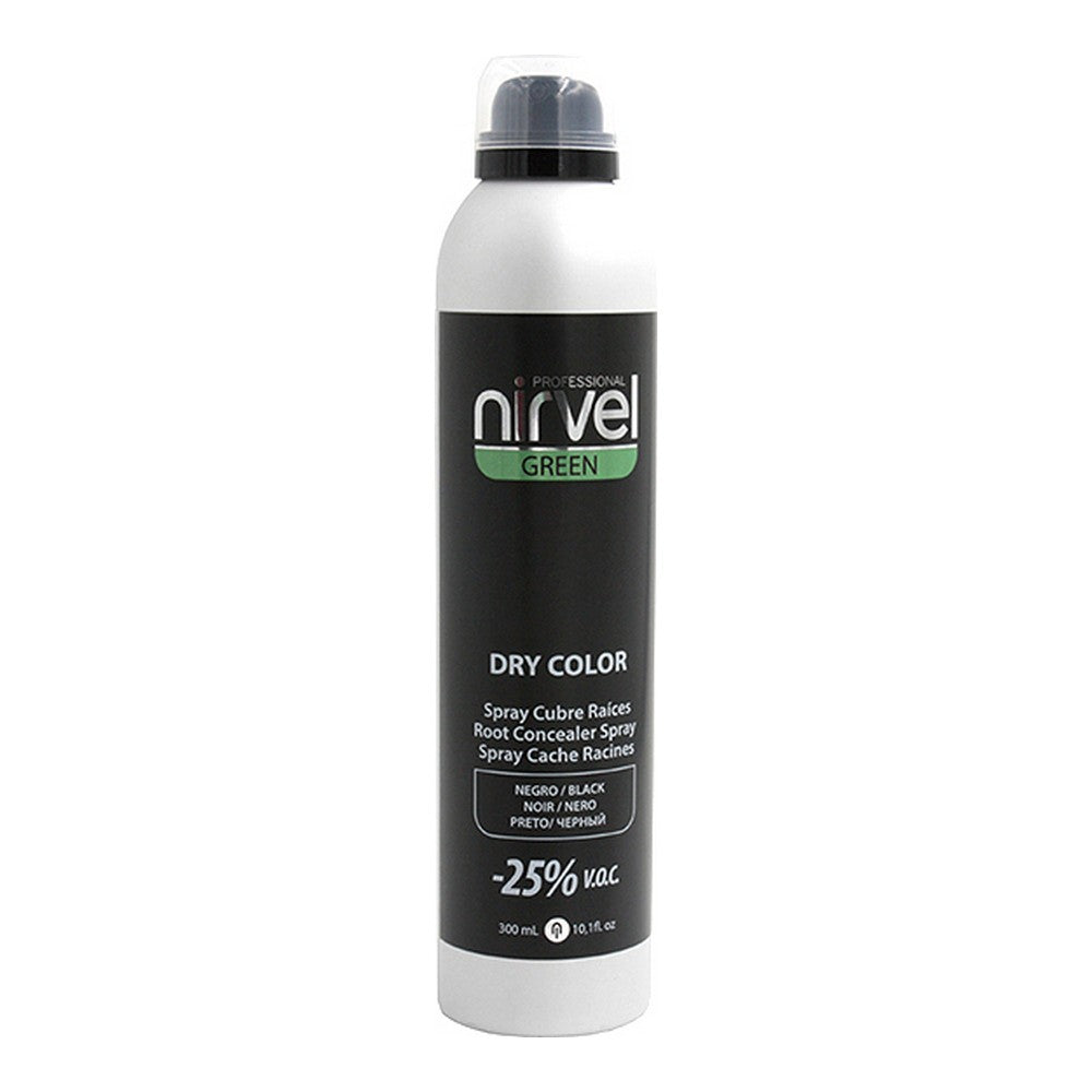 Cover Up Spray pour Cheveux Gris Couleur Sèche Verte Nirvel Black (300 ml)