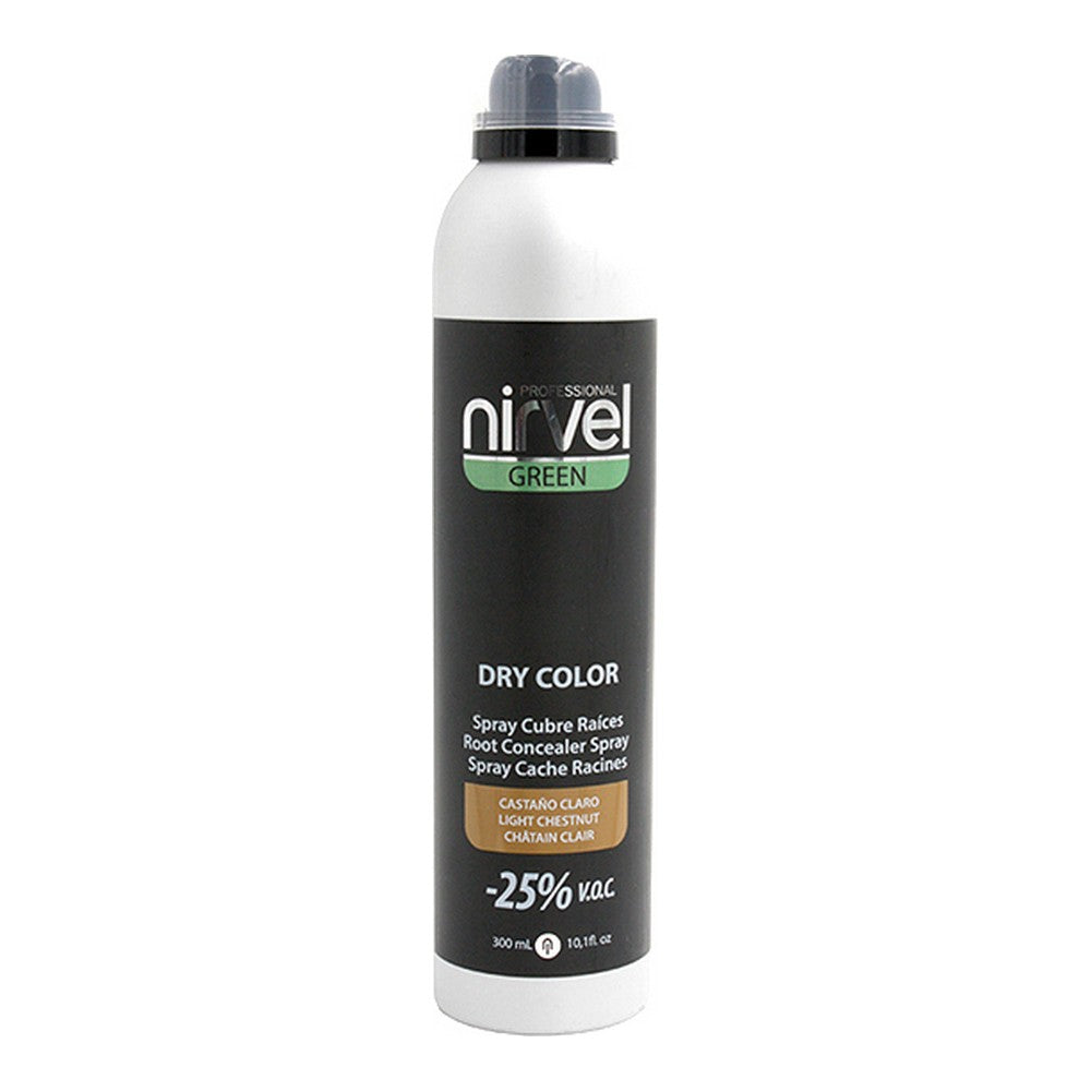Cover Up Spray pour Cheveux Gris Couleur Sèche Verte Nirvel Châtain Clair (300 ml)