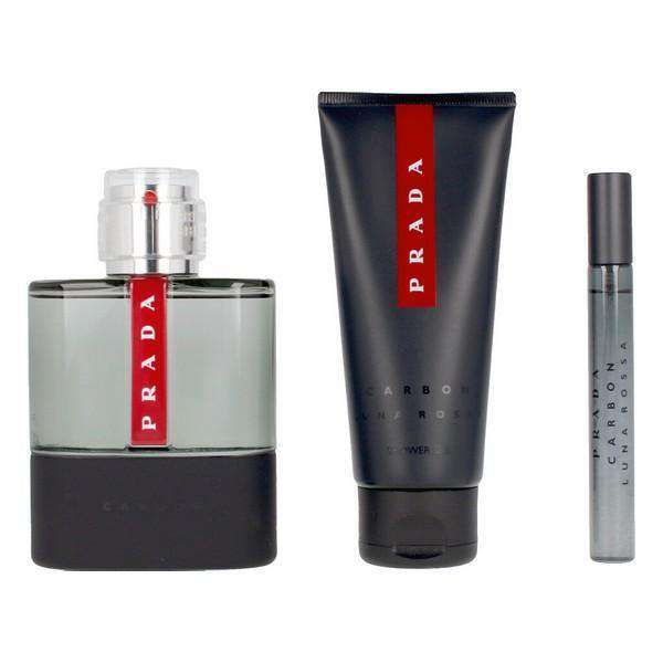 Men's Perfume Set Luna Rossa Carbon Prada EDT (3 pcs) - Lindkart