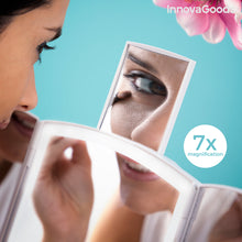 Lade das Bild in den Galerie-Viewer, 3-In-1 Folding LED Mirror with Make-up Organiser Panomir InnovaGoods
