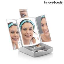Cargar imagen en el visor de la galería, 3-In-1 Folding LED Mirror with Make-up Organiser Panomir InnovaGoods
