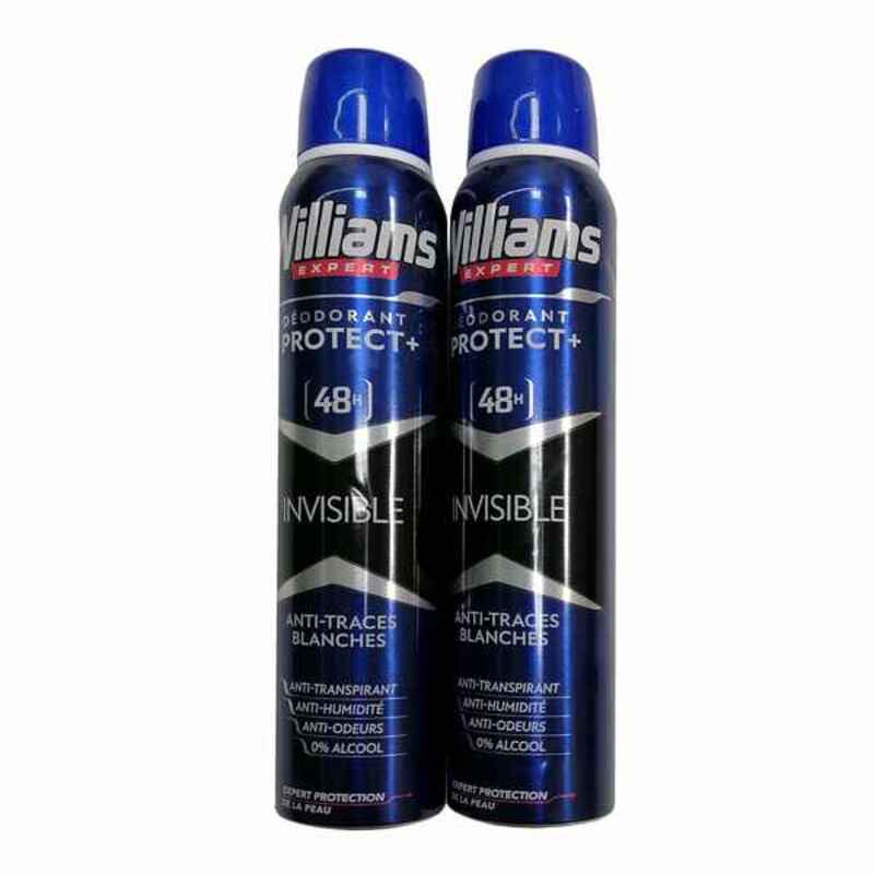 Spray Deodorant Invisible Williams (2 stuks) (200 ml)