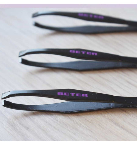 Beter Black Coated Steel, Straight Tip Tweezer - Lindkart