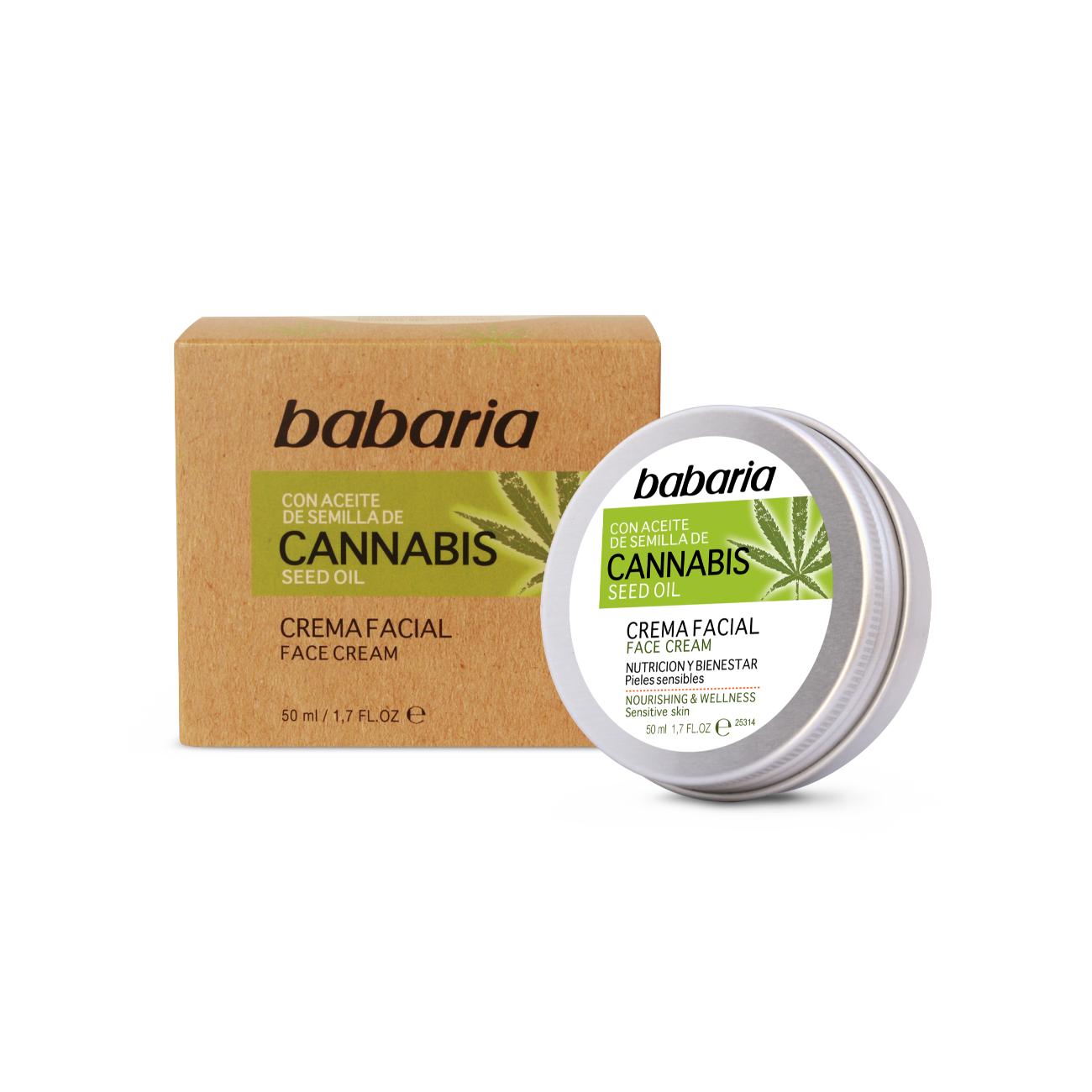 Face Cream With Cannabis Seed Oil Babaria (50 ml) - Lindkart